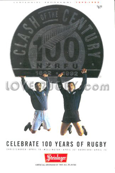1992 New Zealand v World XV  Rugby Programme
